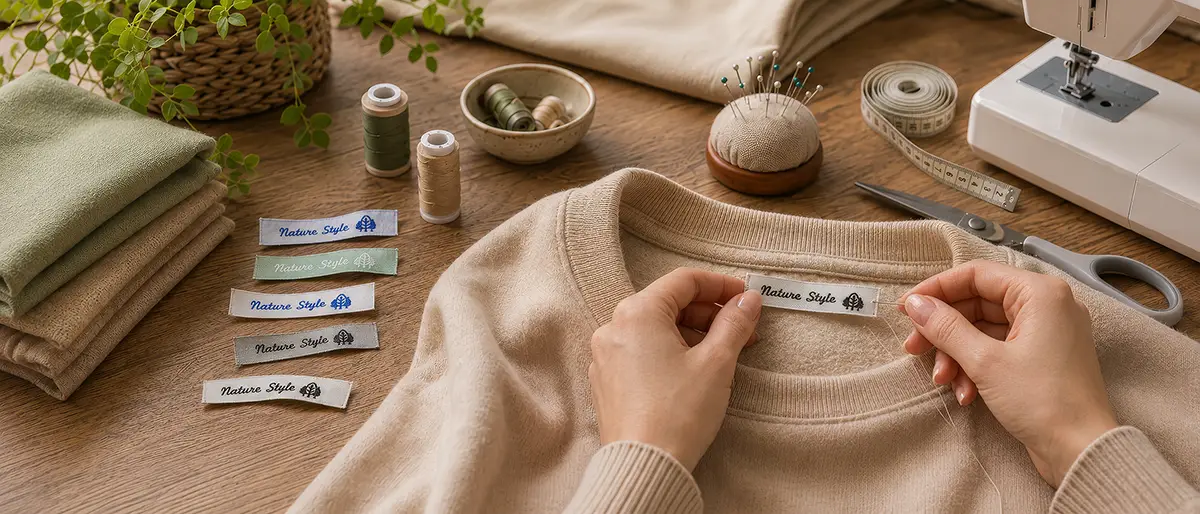 Une étiquette en coton tissé fait la différence : elle donne à vos créations une image naturelle et haut de gamme et crée un ensemble harmonieux.