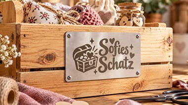 Une petite plaque pour un objet créé par vos soins