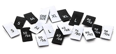 Étiquettes de taille