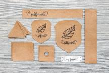 Jeu d’étiquettes 'selfmade' en cuir synthétique  (marron) - Article n° 9005