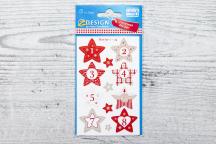 Stickers de Noël numérotés de 1 à 24 avec étoiles - Article n° 9204