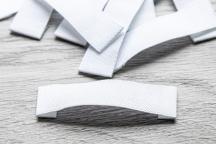 Étiquettes vierges blanches en tissu TEX38 à tamponner - Article n° 2752