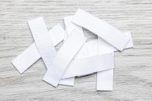 Étiquettes vierges blanches en tissu TEX38 à tamponner - Article n° 2752