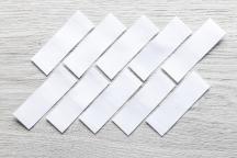 Étiquettes vierges blanches en tissu TEX59 à tamponner - Article n° 2754