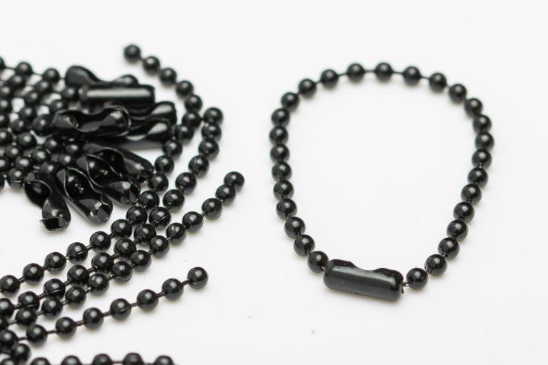 chainettes noires, Ø 2,4mm, longueur 10cm - Article n° 2101