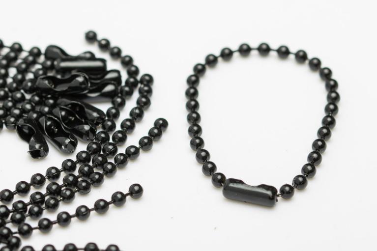 chainettes noires, Ø 2,4 mm, longueur 10 cm (Article n° 2101)