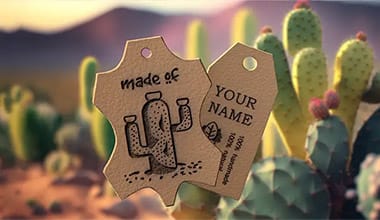 Étiquettes en cuir de cactus